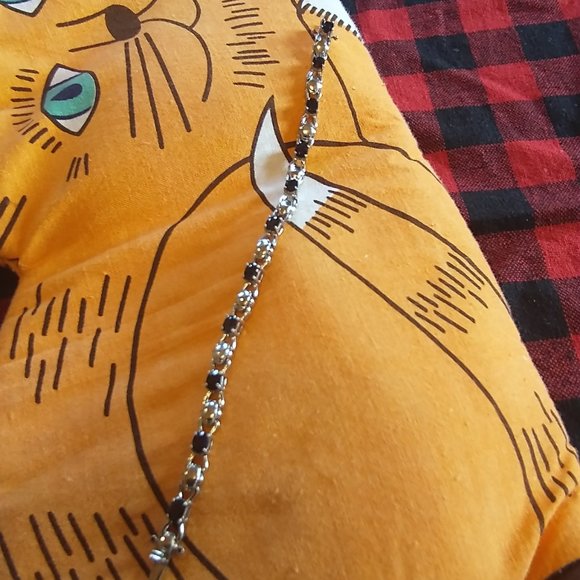 Silver Bracelet with Black Garnets (Melanites) - Picture 11 of 11